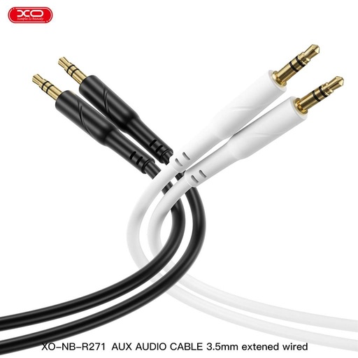 XO NB-R271 audio kábel 3,5 mm - 3,5 mm egyenes (Biely) - 1m