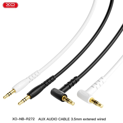 XO NB-R272 3,5 mm – 3,5 mm s uhlovým konektorom audio kábel (Čierny) - 1,0 m