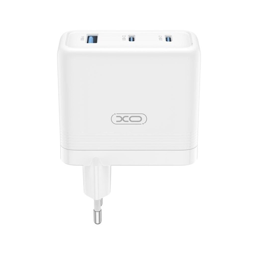 XO CE35 GaN nástenný nabíjačka 100W 2x USB-C + 1x USB-A (Biely)