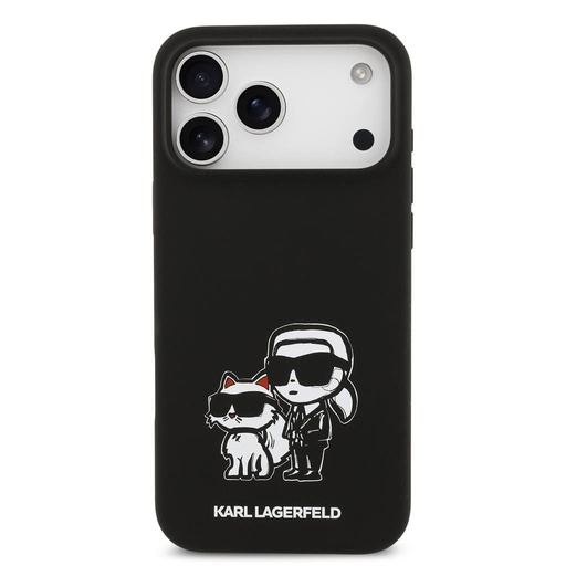 Karl Lagerfeld Liquid Silicone K&CH Sketch MagSafe puzdro iPhone 17 Pro Max (Čierny)