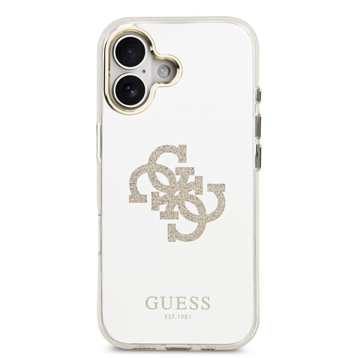 Guess PC/TPU Mirror 4G Glitter Logo MagSafe iPhone 17 (Zlatý)