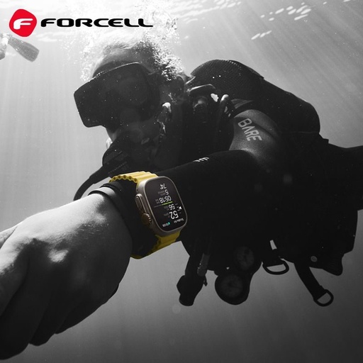 Forcell F-Design FA12 silikónový remienok Apple Watch 42 / 44 / 45 / 49 mm (Žltý)