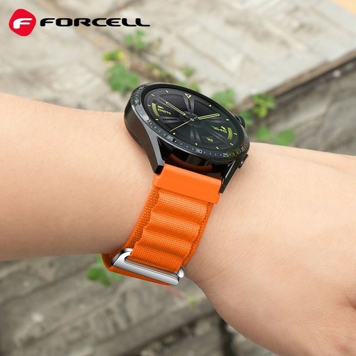 Forcell F-Design FS05 polyester vláknitý remienok Samsung Galaxy Watch 22 mm (Oranžový)