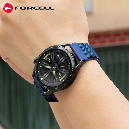 Forcell F-Design FS05 polyester vláknitý remienok Samsung Galaxy Watch 20 mm (Námornícka modrá)