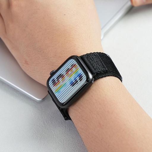 Forcell F-Design FA05 nylon na suchý zips remienok Apple Watch 38 / 40 / 41 mm (Čierny)