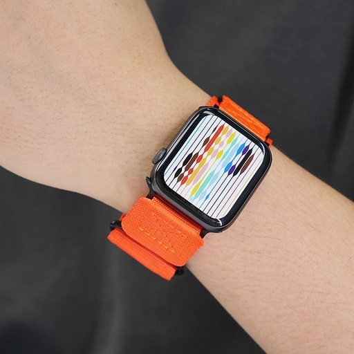 Forcell F-Design FA05 nylon na suchý zips remienok Apple Watch 38 / 40 / 41 mm (Oranžový)