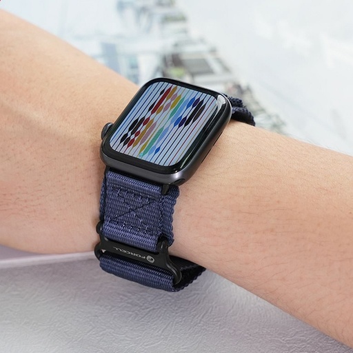 Forcell F-Design FA05 nylon na suchý zips remienok Apple Watch 38 / 40 / 41 mm (Modrý)