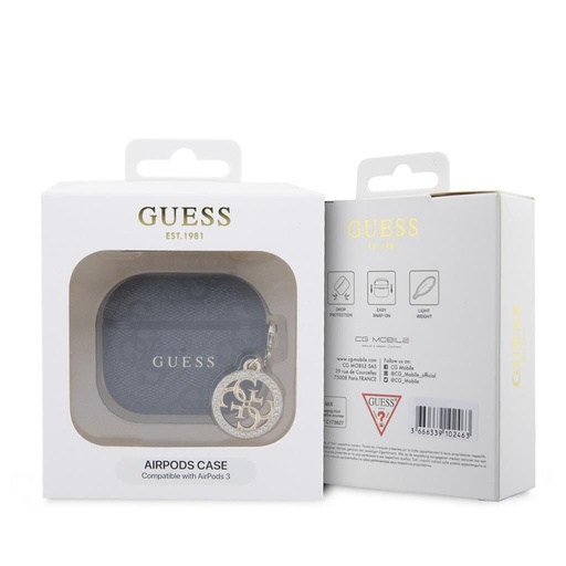 Guess 4G Script PC/PU Charm puzdro AirPods 3 (Čierny)