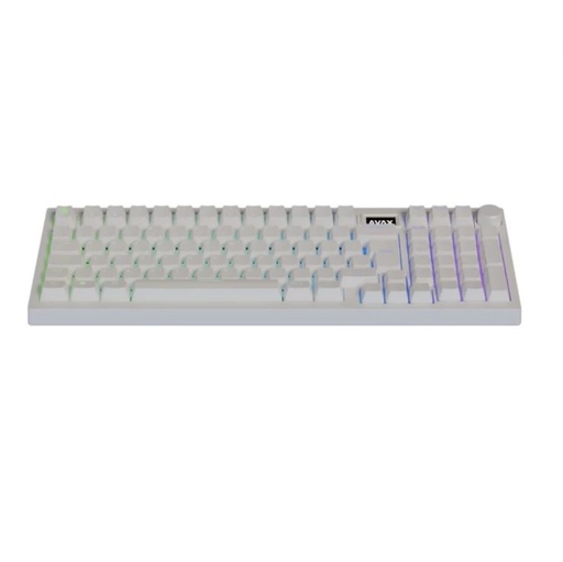 AVAX GM03 PRO 98% Gasket RGB Tri-mode mechanický klávesnica (Biely) - Gateron červený spínač, maďarský rozloženie