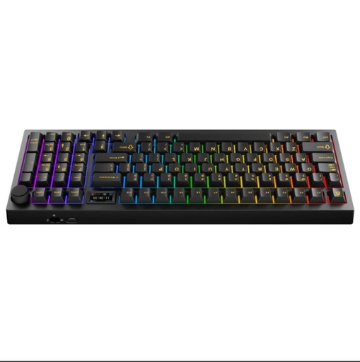AVAX GM03 PRO 98% Gasket RGB Tri-mode mechanický klávesnica (Čierny) - Gateron červený spínač, maďarský rozloženie