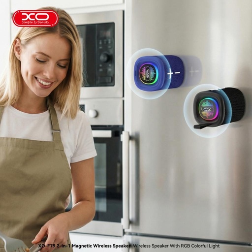 XO F79 magnetický RGB prenosný Bluetooth reproduktor (Čierny)