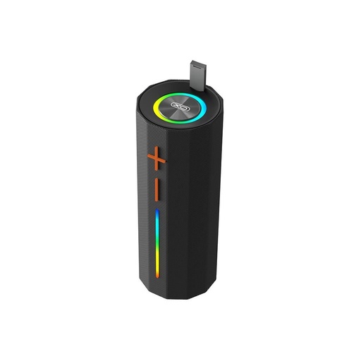 XO F71 Cylinder LED Dazzle prenosný Bluetooth reproduktor s rukoväťou (Čierny)