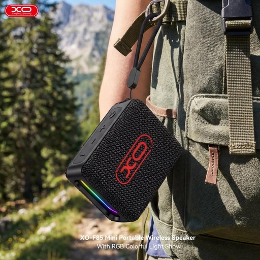 XO F85 Boombox RGB prenosný Bluetooth reproduktor USB/TF s čítačkou kariet (Čierny)