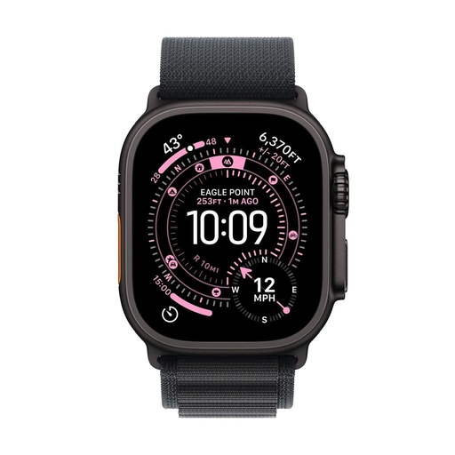 Apple Watch Ultra 3 inteligentné hodinky 49mm (Čierny titánový puzdro, čierny M-es alpesi popruh) (MF0V4)