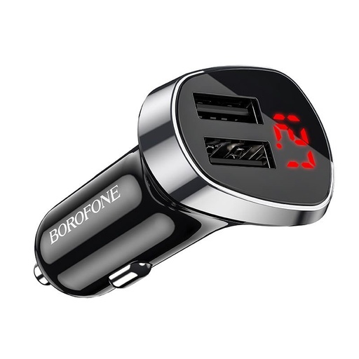 Borofone BZ15 do auta nabíjačka (2xUSB port), LED indikátor stavu, 5V 2,4A, čierny
