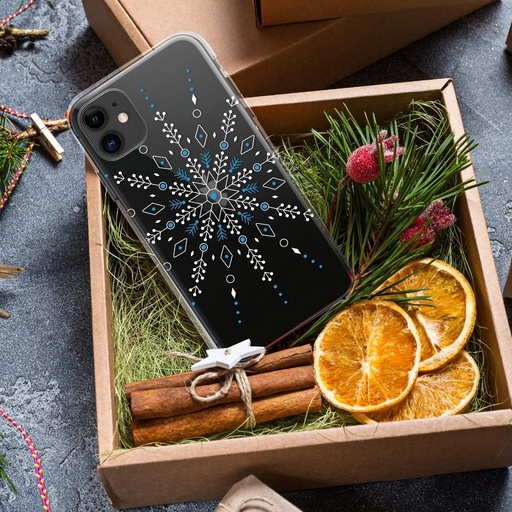 Apple iPhone 12 / iPhone 12 Pro Winter silikónový zadný kryt (Snowflake (Priehľadný))