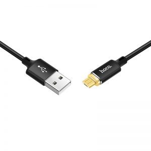 Hoco U28 1M magnetický microUSB kábel (magnetický koncovka nabíjačky), čierny