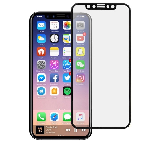 Apple iPhone X/XS/11 Pro 5D ochranné sklo celý na displej, priehľadný (čierny rám)