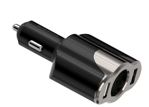 Borofone BZ7 do auta nabíjačka (2xUSB port), zapaľovač do auta zásuvka, 5V 2,1A, čierny