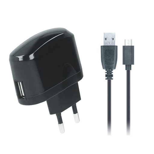 sieťový nabíjačka (microUSB kábel), 2A, čierny