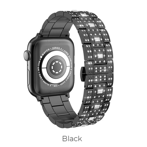 Hoco Apple Watch Series1/2/3/4/5(42/44mm) WB13 Stralight oceľ remienok, Čierny