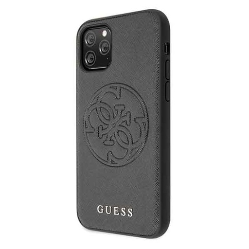 Apple iPhone 11 Pro Guess Saffiano Embossed Circle Logo puzdro (Čierny) - GUHCN58RSSASBK