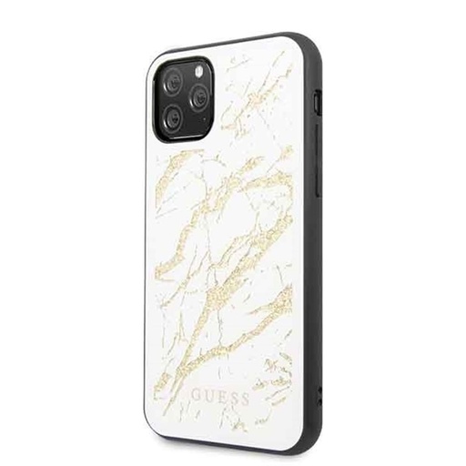 Apple iPhone 11 Pro Guess Zlatý Glitter Marble puzdro (Biely) - GUHCN58MGGWH