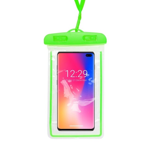 Univerzálny veľkosť 70x160mm FLUO plastový so zatváraním vodotesný puzdro (Zelený)