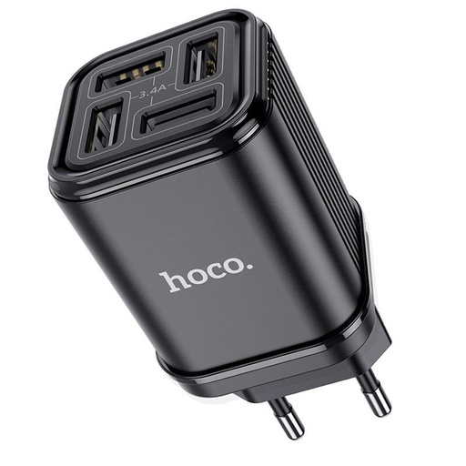 Hoco C84A sieťový nabíjačka (4 USB port), 5V 3,4A, čierny