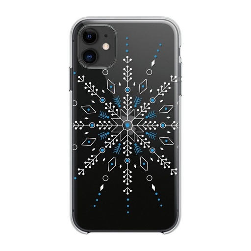 Apple iPhone 12 / iPhone 12 Pro Winter silikónový zadný kryt (Snowflake (Priehľadný))