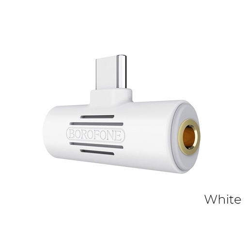 Borofone BV8 type-c rozdeľovač (type-c nabíjačka port+3,5mm jack zásuvka), biely