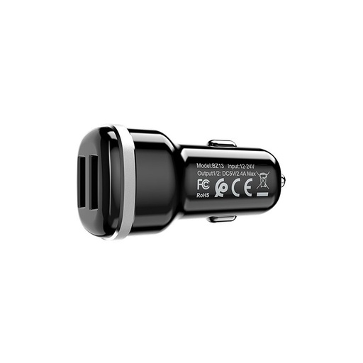 Borofone BZ13 do auta nabíjačka (2xUSB port), 5V 2,4A, čierny