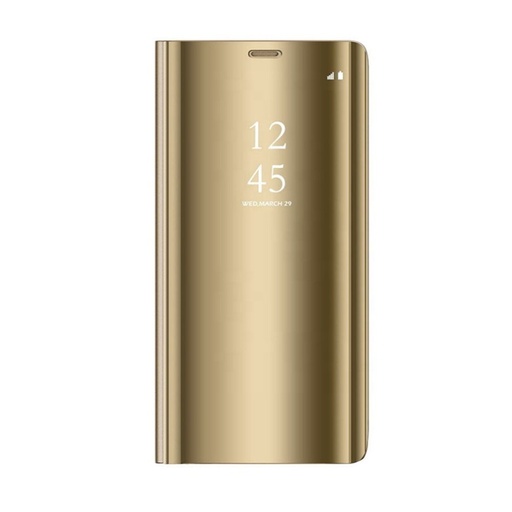 Samsung Galaxy A20e Priehľadný view knižkové puzdro (Zlatý)