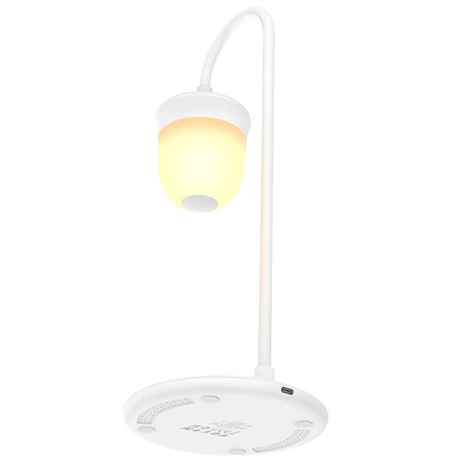 Borofone BQ8 bezdrôtový nabíjačka, stolový lampa, 10W, biely