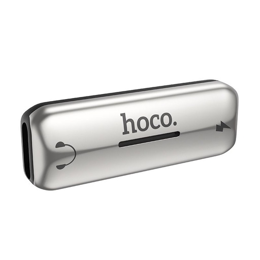 Hoco LS27 lightning rozdeľovač (lightning audio+lightning nabíjačka port), 2A, strieborný