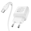 Hoco N5 hálózati gyorstöltő (QC + PD csatlakozó), PD type-C kábel, PD20W + QC3.0, fehér