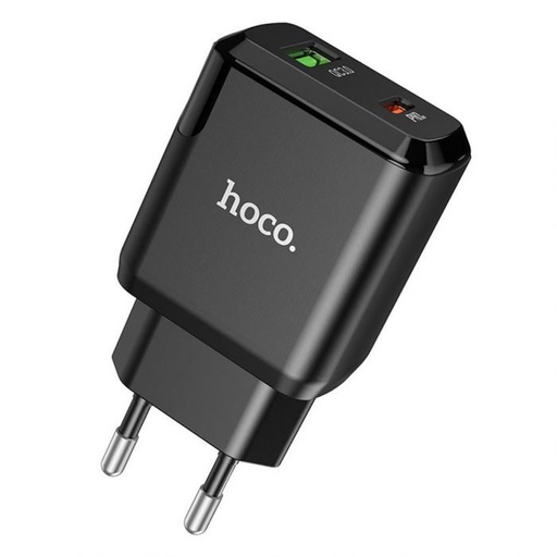 Hoco N5 sieťový rýchlonabíjačka (QC, PD), PD20W + QC3.0, čierny