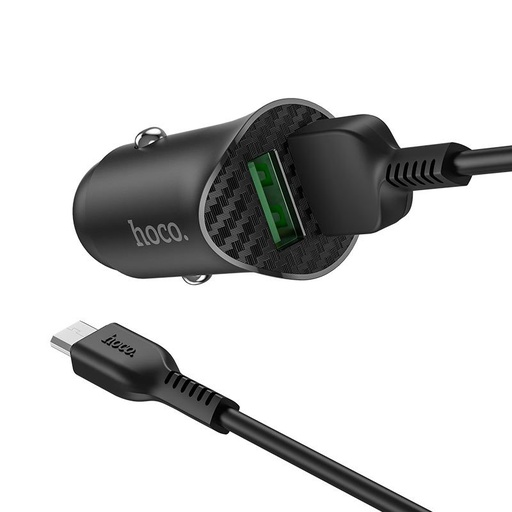 Hoco Z39 do auta rýchlonabíjačka (2 USB port, microUSB kábel), QC 3.0 max 18W, 1M dĺžka kábla, čierny