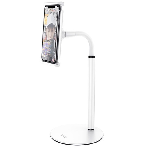 Hoco PH30 stolový telefón a držiak na tablet stojan, kov, biely