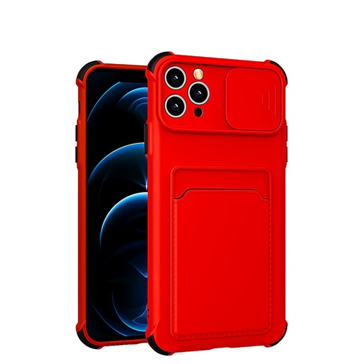 Apple iPhone 12 Pro colored buttons odolný proti nárazu zadný kryt (Červený)