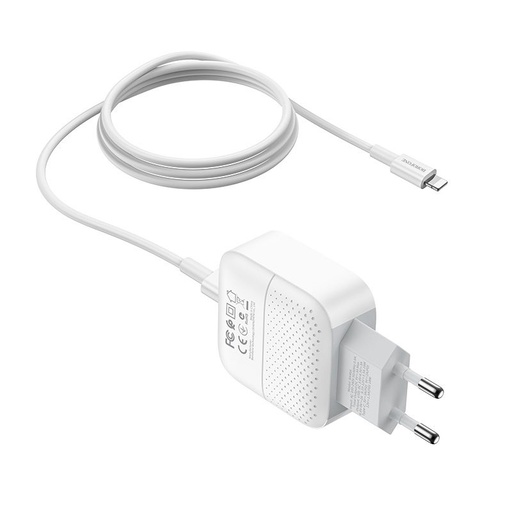 Borofone BA46A sieťový rýchlonabíjačka (QC + PD konektor), PD lightning kábel, QC 3.0 max 18W, biely