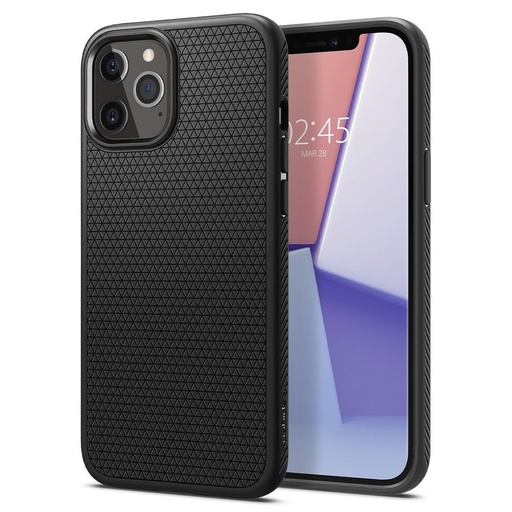 Apple iPhone 12 Spigen liquid air prémiový zadný kryt (Čierny)