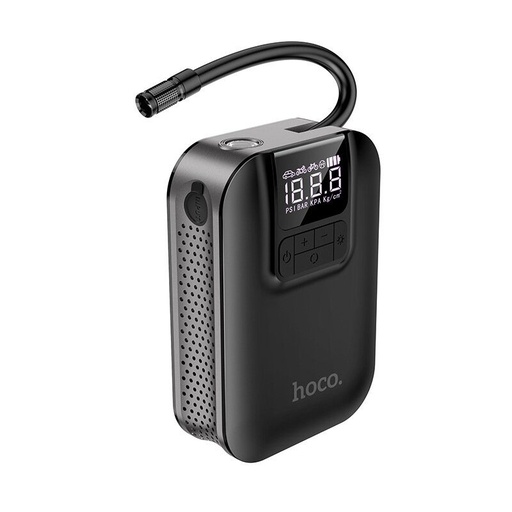 Hoco S53 prenosný elektromos pumpa, LED lampa, 2500mAh batéria, čierny