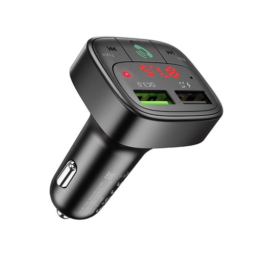 Hoco E59 FM transmitter, QC 3.0 rýchlonabíjačka 18W, LED indikátor stavu, BT 5.0, čierny