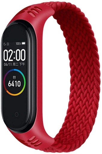 Xiaomi Mi Band 3/4/5/6 nylon remienok, červený