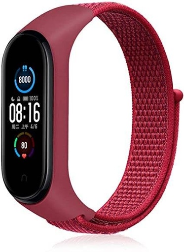 Xiaomi Mi Band 3/4/5/6 nylon remienok, bordový