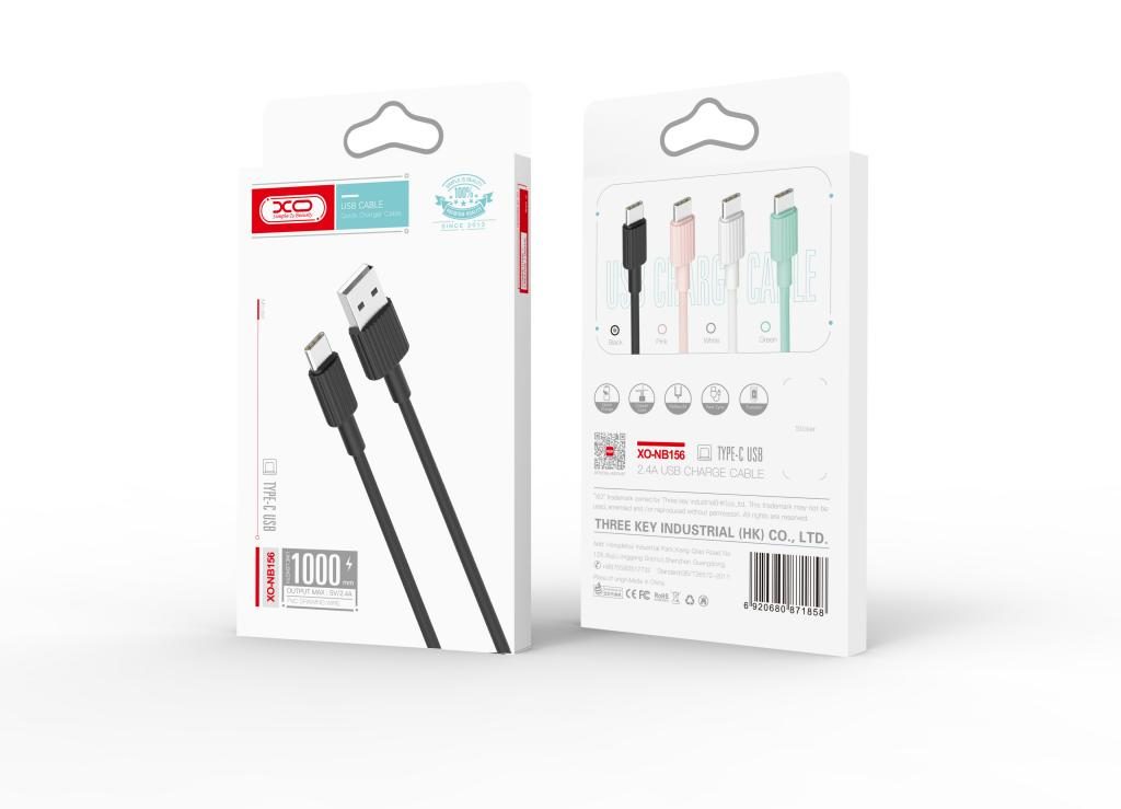 XO NB156 micro USB adatkábel (Rózsaszín) – szilikon borítás, 2.4A