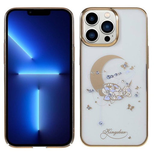 Apple iPhone 13 Pro Max Kingxbar moon series Swarovski s kamienkami zadný kryt (Zlatý)