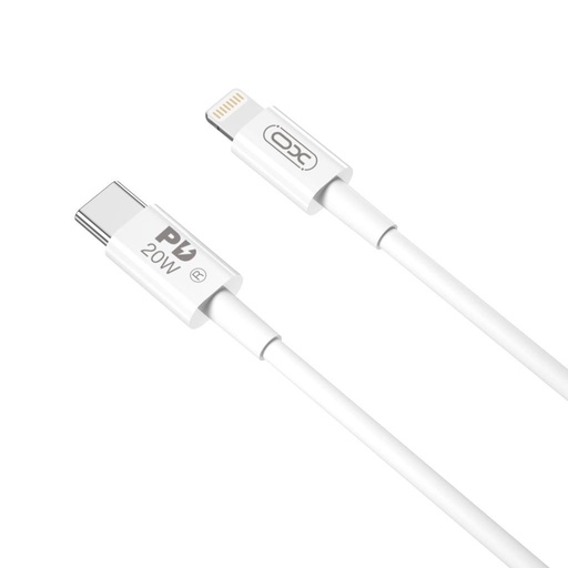 XO NB-Q189B USB-C–Lightning dátový kábel (Biely) – 2 m, PD 20W