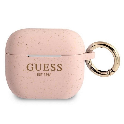 AirPods 3 Guess Glitter Printed Logo puzdro (Ružový) - GUA3SGGEP